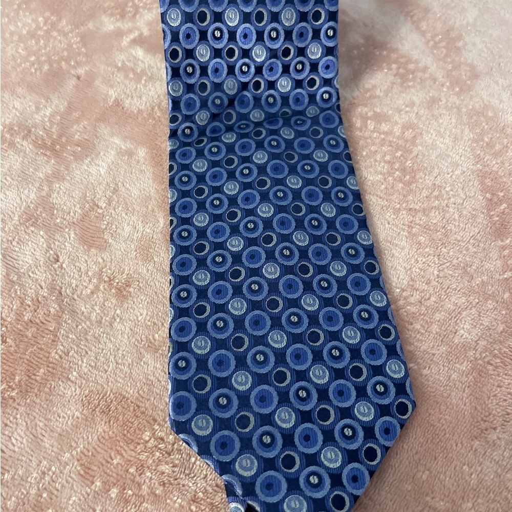 George Navy and Light Blue Patterned Men's Tie
